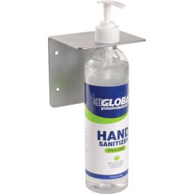 Global industrial wall mount bracket for hand sanitizer pump bottles, set of 4 - silver