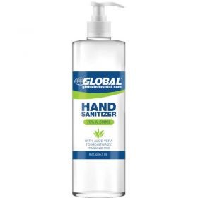 Global industrial alcohol gel hand sanitizer - 8 oz. pump bottle - pkg qty 24