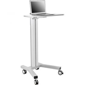 Global Industrial Mobile Height Adjustable Laptop Workstation with 4-Outlet Power Strip