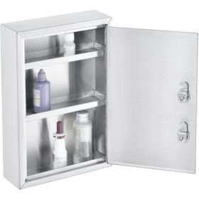 Global Industrial Stainless Steel Medical Cabinet W/Double Key Locks, 8"Wx2-5/8"Dx12-1/8"H