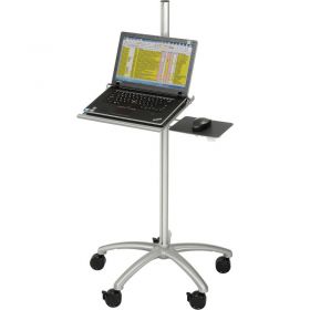 Global Industrial Mobile Height Adjustable Laptop Computer Workstation Security Cart