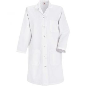 Red Kap Women's Gripper-Front Lab Coat,White,Poly/Combed Cotton,M