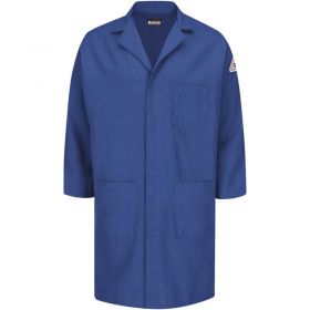 Bulwark  Unisex Concealed Snap Front Lab Coat,Royal Blue,Nomex/Aramid,XL