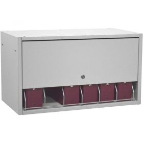 Omnimed Retractable Locking Panel For Cubbie File Rack, Light Gray