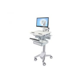 Ergotron SV43-1310-0 StyleView Medical Cart with LCD Pivot, 1 Drawer