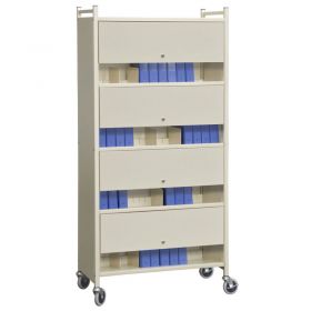 Omnimed Versa Cabinet Style Rack with Locking Panels, 4 Shelves, Beige