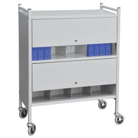 Omnimed Versa Cabinet Style Rack with Locking Panels, 2 Shelves, Light Gray