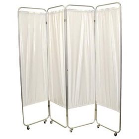 FEI Standard 4-Panel Privacy Screen with Casters, 6 mil Vinyl Panels, 62"W x 68"H, White