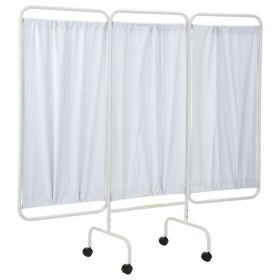 R&B Wire Products PSS-3C Mobile 3-Panel Privacy Screen, 81"L x 69"H, White Vinyl Panels