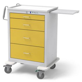 Waterloo Healthcare 4-Drawer Steel Tall Isolation Cart, Key Lock, Yellow