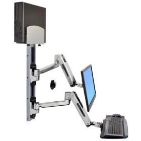 Ergotron 45-358-026 LX Sit-Stand Wall Mount System with Medium CPU Holder