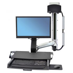 Ergotron 45-272-026 StyleView Sit-Stand Combo System with Worksurface, Polished Aluminum