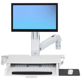 Ergotron 45-260-216 StyleView Sit-Stand Combo Arm with Worksurface, White