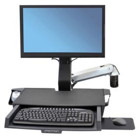 Ergotron 45-260-026 StyleView Sit-Stand Combo Arm with Worksurface, Polished Aluminum