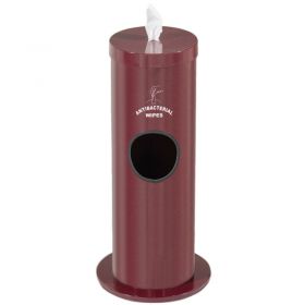 Glaro Gallon Floor Standing Sanitary Wipe Dispenser wLogo Burgundy
