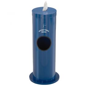 Glaro Gallon Floor Standing Sanitary Wipe Dispenser wLogo Blue
