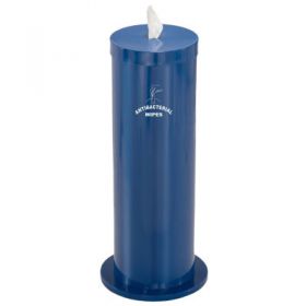 Glaro Floor Standing Sanitary Wipe Dispenser wLogo Blue
