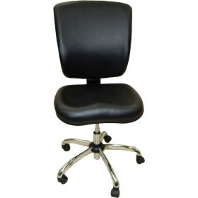 ShopSol Dental Lab Chair with Vinyl Seat and Backrest, Black