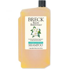 Breck Shampoo/Conditioner, Pleasant Scent, 1 Liter Bottle, 8 Bottles/Case - 10002