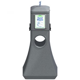 Forte Sanitizing Wipes Dispenser with Trash Can  Gray
