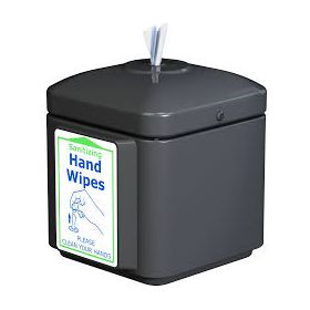 Forte Table Top Sanitizing Wipes Dispenser with Wipes  Black
