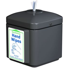 Forte Wall Mounted Sanitizing Wipes Dispenser with Wipes  Black
