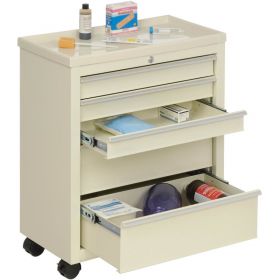 Lakeside BV05 Classic 5-Drawer Medical Bedside Cart, Key Lock, Beige