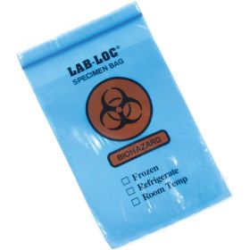 Reclosable 3-Wall Specimen Transfer Bag (Biohazard),6" x 9",Blue Tint,Pkg Qty 1000