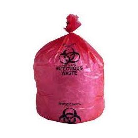 Linear Low Density Red Infectious Waste Liner,1.5 mil,24" x 24",Pkg Qty 200