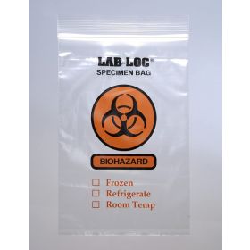 Reclosable 3-Wall Specimen Transfer Bag (Biohazard),12" x 12",Clear,Pkg Qty 1000