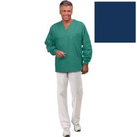 Unisex Long Sleeve Scrub Shirt,Non-Reversible,Navy,5XL
