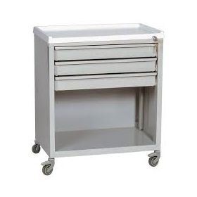 Harloff Treatment Cart with Three Drawers Lower Open Storage, Sand - ETC-3