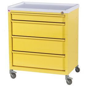 Harloff Compact Economy Treatment Cart with Four Drawers, Light Gray - ETC-4