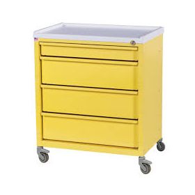 Harloff Compact Economy Treatment Cart with Four Drawers, Navy - ETC-4