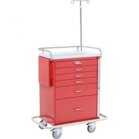 Harloff Classic Tall Six Drawer Emergency Cart Specialty Package, Red - 6401