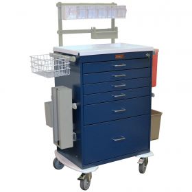 Harloff Six Drawer Anesthesia Cart, Electronic Pushbutton Lock, Deluxe Package, Sand - 7456E
