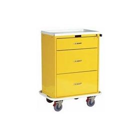 Harloff Classic Line Tall Three Drawer Isolation Cart Standard Package, Red - 6510
