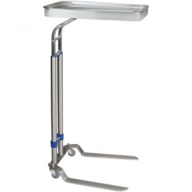 Blickman 8867SS Benjamin Foot Operated Stainless Steel Mayo Stand, 12-5/8" x 19-1/8" Tray