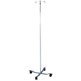 Blickman 1305 Chrome IV Stand with 4-Leg Base, 2-Hook, 47-1/2" - 85-1/2" Height