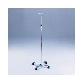 Blickman 1310 Chrome IV Stand with 4-Leg Base, 2-Hook, 51-1/2" - 93" Height