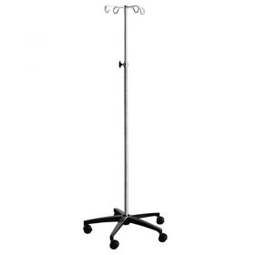 Blickman 1315 Chrome IV Stand with 5-Leg Base, 2-Hook, 52-1/2" - 93-1/2" Height