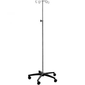 Blickman 1315-4 Chrome IV Stand with 5-Leg Base, 4-Hook, 52-1/2" - 93-1/2" Height