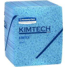 Kimtech prep kimtex 1/4 fold wipers 12-1/2" x 13, blue 66 wipes/box 8/case - kim33560