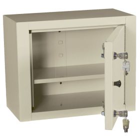 Harloff Narcotics Cabinet, Single Door/Double Lock, 15"W x 8"D x 12"H, Beige