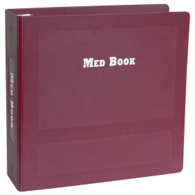 Omnimed 2-1/2" Med Book Binder, Side Open, Burgundy