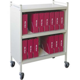 Omnimed Standard Vertical Cabinet Chart Rack, 16 Binder Capacity, Woodgrain