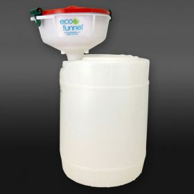 ECO Funnel EF-8-FS70-SYS 8" ECO Funnel System, 5 Gallon Natural Drum, Red Lid