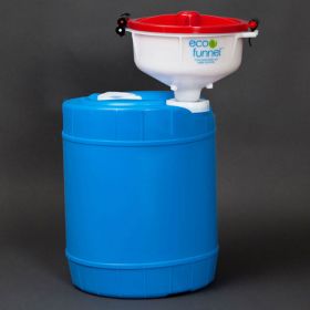 ECO Funnel EF-8-FS70-SYSB 8" ECO Funnel System, 5 Gallon Blue Drum, Red Lid