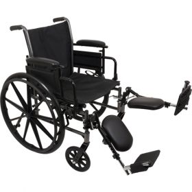 K3 Wheelchair 18"x16",Flip Up Height Adj Desk Arms,ELR