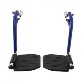 Blue Swing-Away Footrest for Transport Chairs